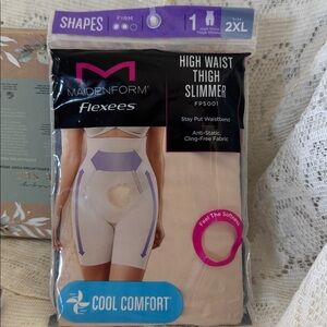 Maidenform Flexees Shapewear High Waist Thigh Slimmer 2XL firm Tan NWT